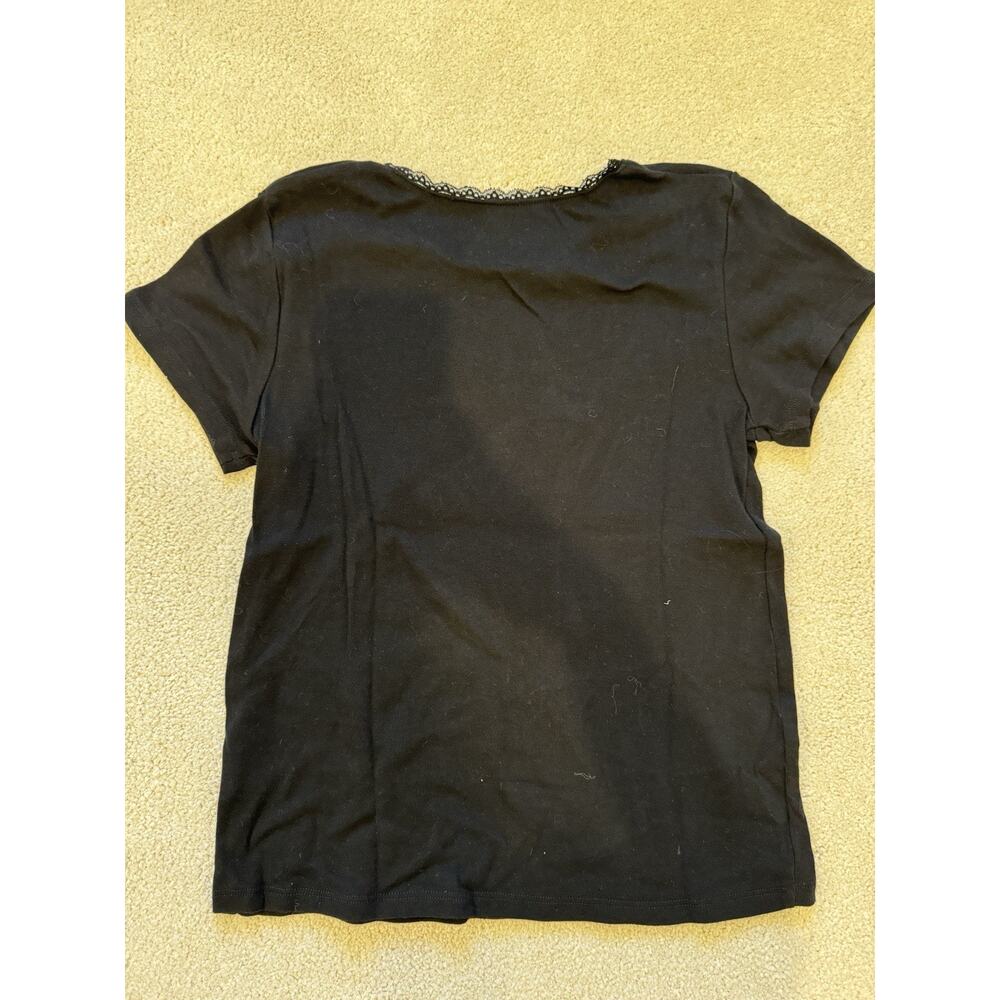 Barbie Baby Tee Black Graphic Print Crew Neck Short Sleeve T-Shirt - Picture 4 of 4